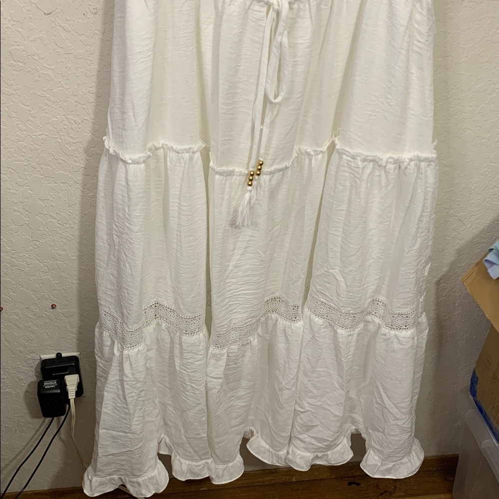 City Chic White Boho Tie-Waist Maxi Dress - Picture 3 of 11
